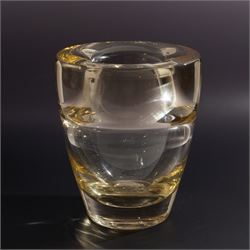 Clear glass Art Deco Leerdam Serica vase, designed by Andries Dirk Copier, marked to base, H18.5cm