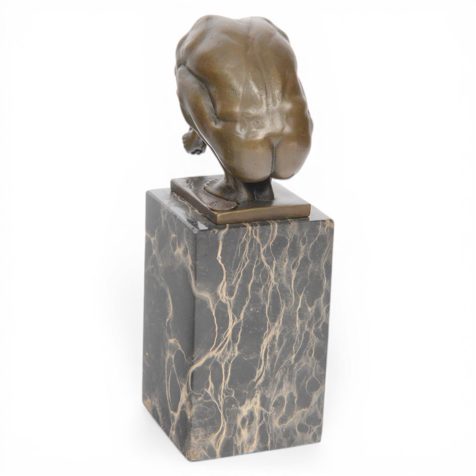 The Diver, bronze figure, signed Milo, upon a marble base, H24cm