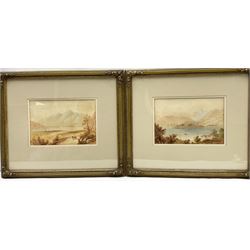 H R Asquith (British early 19th century): Fjord Scenes, pair watercolours signed and dated 1813, 16cm x 24cm (2)