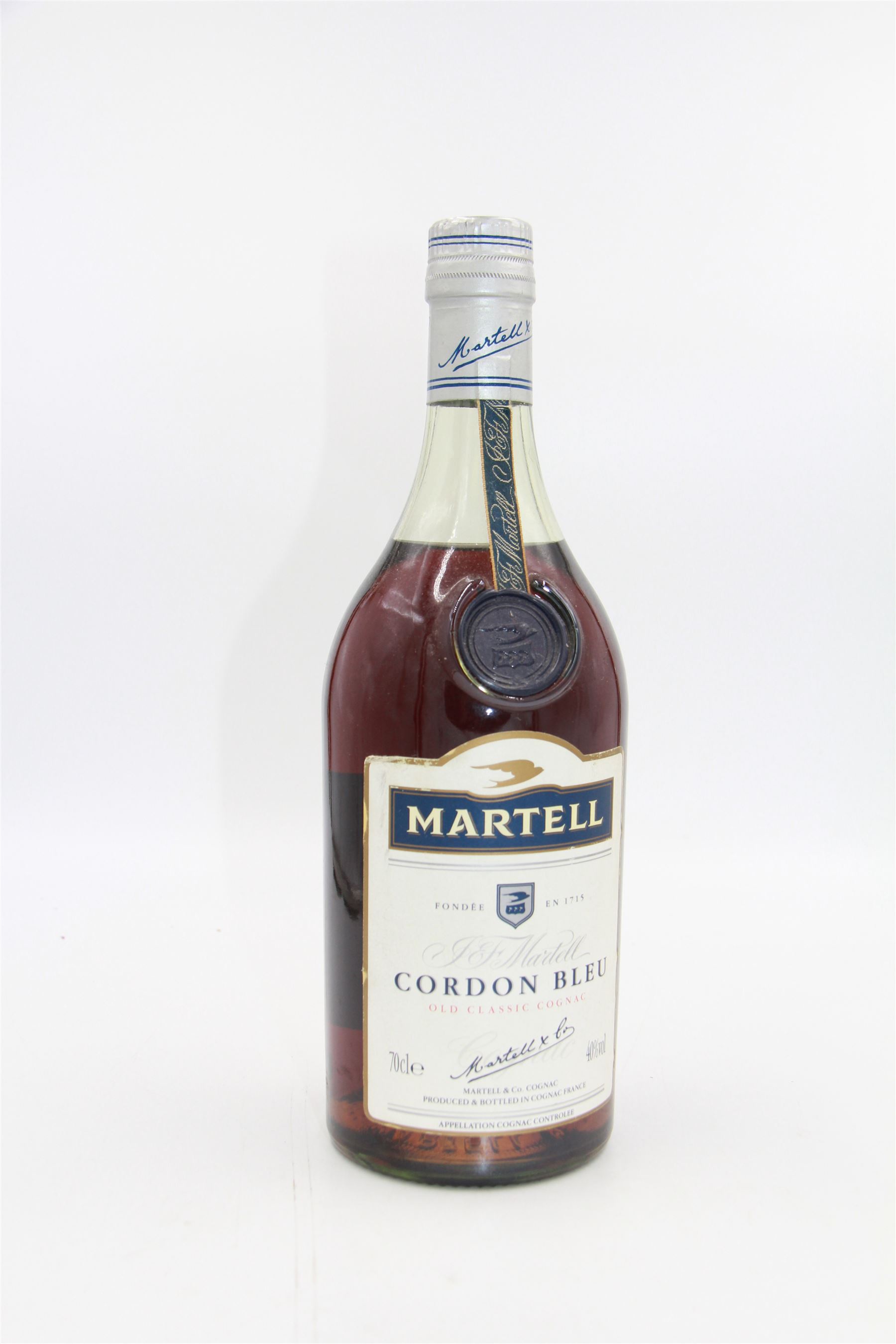 Martell, very special cognac 24fl oz 70% proof and Martell, Cordon Blue cognac 70cl 40% vol (2)