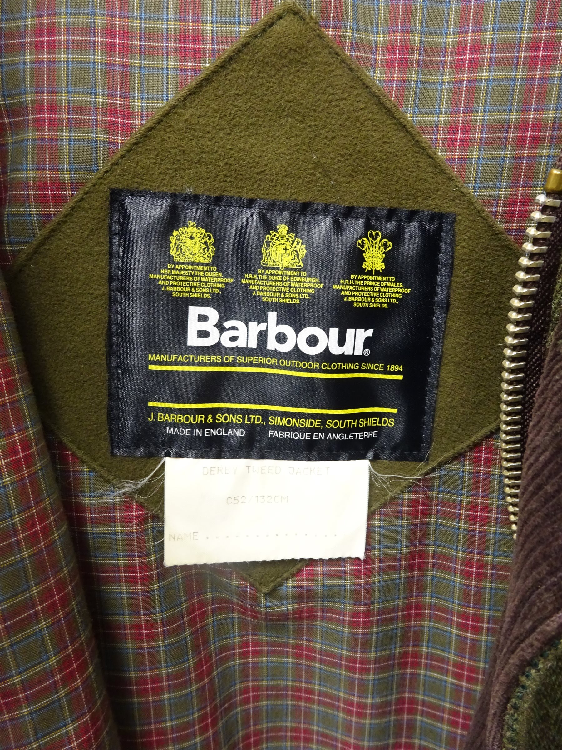 barbour derby tweed jacket