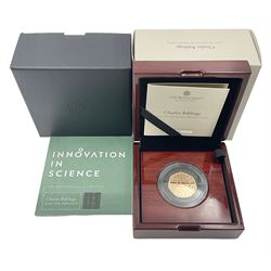 The Royal Mint United Kingdom 2021 'Charles Babbage' gold proof fifty pence coin, cased with certificate