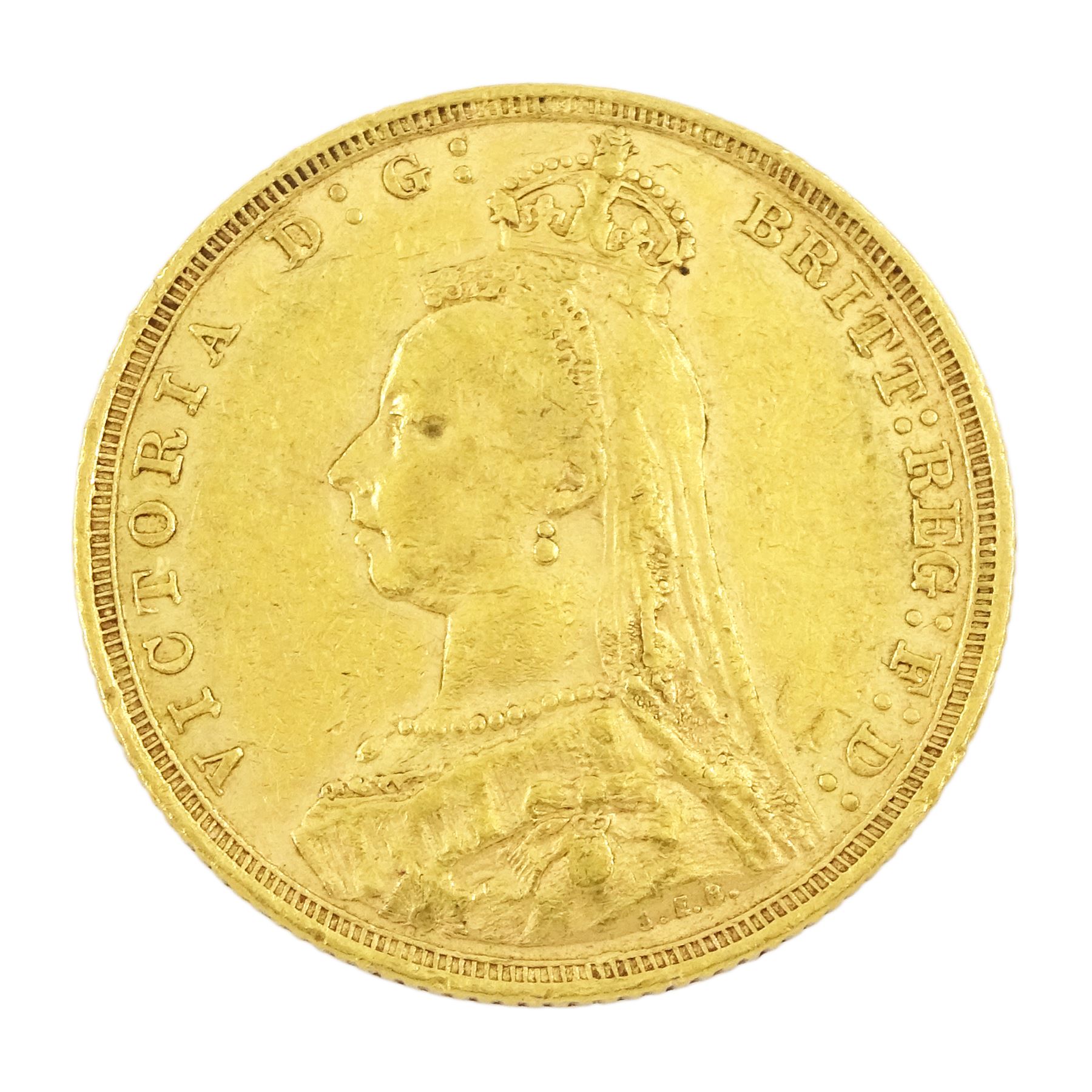 Queen Victoria 1892 gold full sovereign coin, Sydney mint