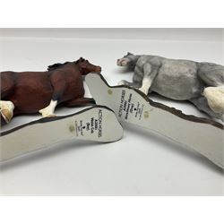 Four Border Fine Arts Action Horses, comprising Shire/Heavy Horse, Welsh Cob, Vanna, grey Shire, together with At the Fete and other Border Fine Arts and similar figures  