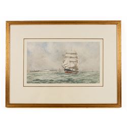 William Minshall Birchall (American 1884-1941): 'Off Dover', watercolour signed titled and dated 1912, 17cm x 30cm