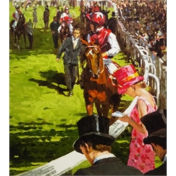 Sherree Valentine Daines (British 1959-): 'The Parade Ring', limited edition artist's proof on canvas signed and numbered 12/20, 64cm x 57cm
Provenance: with the DeMontfort Gallery, certificate verso 

