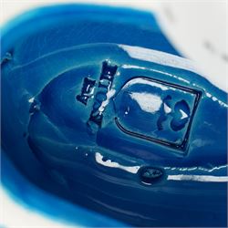 Mid-century Aldo Londi for Bitossi blue pottery fish, stamped Bitossi to the interior, W18cm 