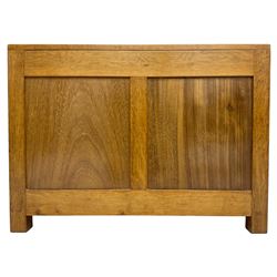 20th century panelled oak blanket chest,