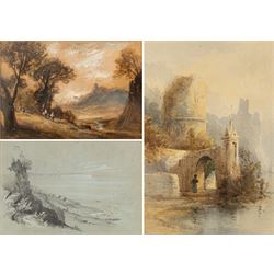 Attrib. James Duffield Harding (British 1798-1863): View of the East Yorkshire Coast, penc...