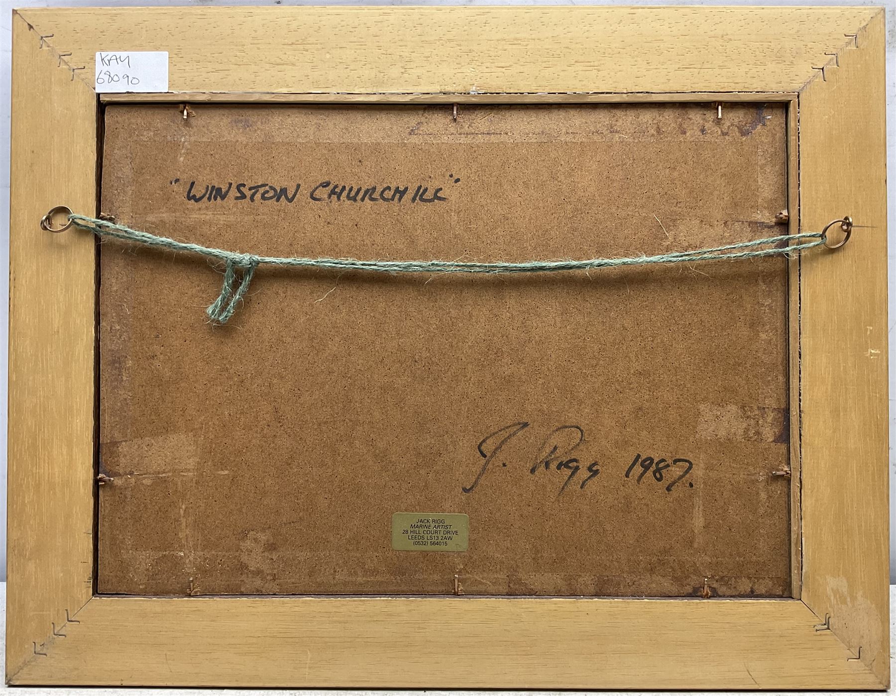 Jack Rigg (British 1927-2023): ST 'Winston Churchill', oil on canvas board signed and dated 1987, titled verso 25cm x 35cm