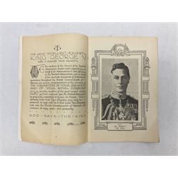 1937 FA Cup Final programme Preston North End v Sunderland, played 1st May 1937 at Wembley during the Coronation year of George VI; ink signature to front cover F. O'Donnell the name of Preston North End's centre forward