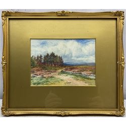 Harry James Sticks (British 1867-1938): Upland Landscapes, pair watercolours signed 12.5cm x 17.5cm (2)