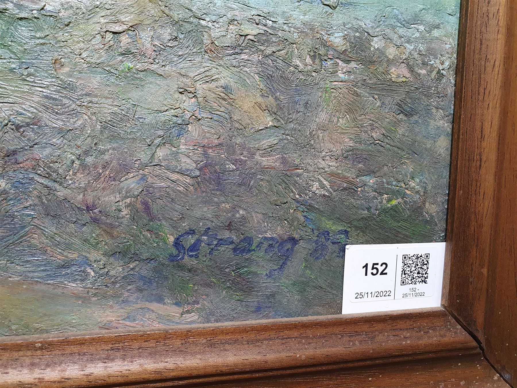 Michael James Strang (Cornish 1942-2021): Smeaton's Pier St Ives viewed from Wharf Road, oil on board signed and dated '87, 60cm x 90cm