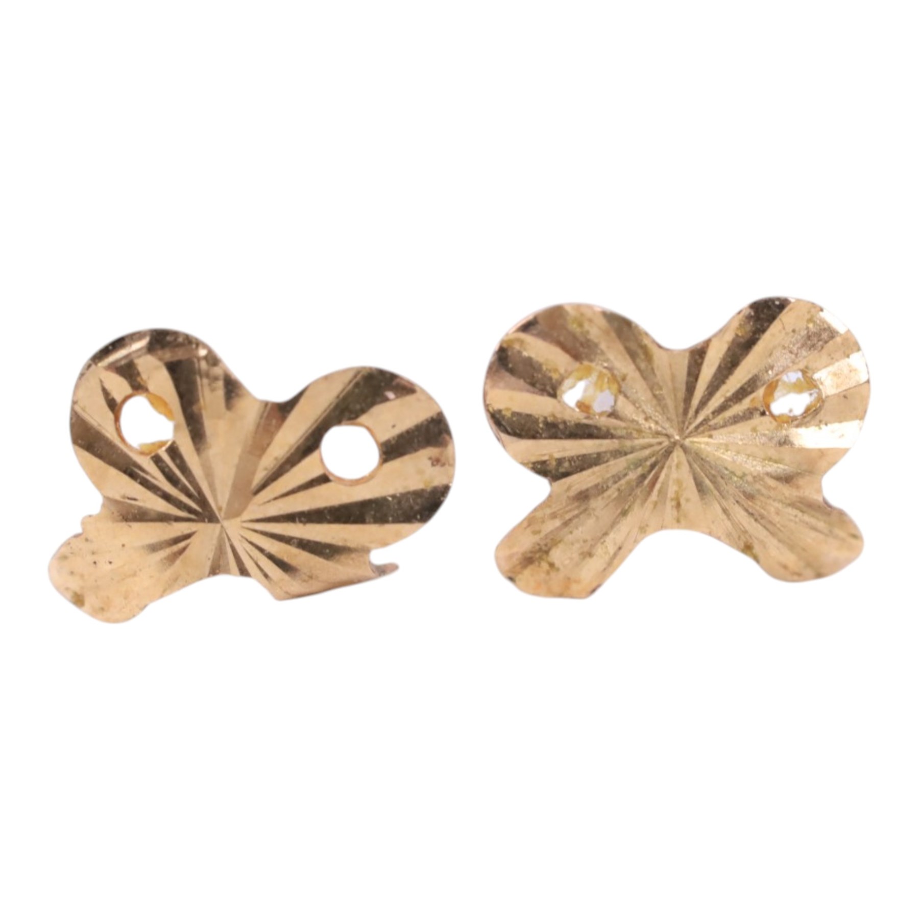 18ct gold charm and two single earrings, 14ct gold single earring and 9ct gold jewellery oddments, comprising single earrings and chain links