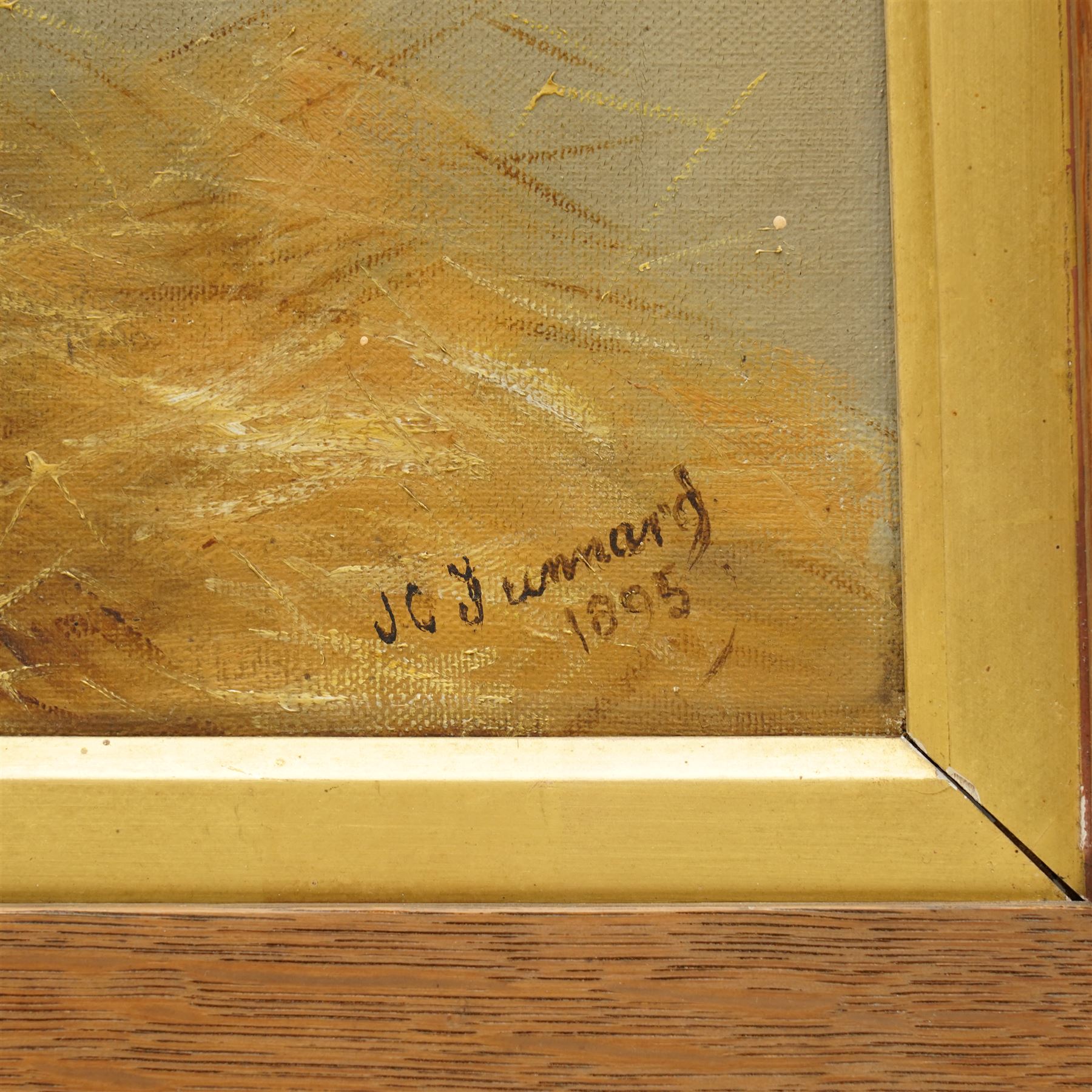 John Charles Tunnard (British 1873-1960): Horse Portrait of Chestnut Thoroughbred 'Malchus' in Stable, oil on canvas signed 1895, 34cm x 44cm