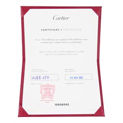 Cartier d'Amour 18ct rose gold pink sapphire pendant necklace, bezel set with a single round cut sapphire of approx 0.15 carat, boxed with certificate