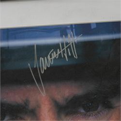 Ten signed Formula 1 photographs, comprising eight Damon Hill examples, Jenson Button and a Nigel Mansell example, nine with certificates of authenticity from Write Stuff Autographs, all framed, largest H47cm, W67cm