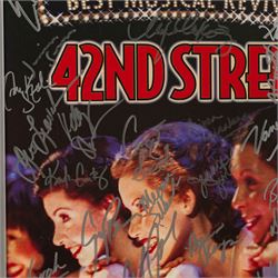42nd Street Broadway theatre poster, circa 2001-2005, advertising the Tony Award Winning Broadway revival at the Ford Centre, New York, bearing multiple cast signatures in silver marker, framed, H55cm