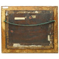 Circle of Patrick Naysmith (British 1787-1831): Figures by a Lakeside Cottage, oil on panel unsigned, red wax collector’s seal verso 35cm x 44cm