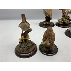 Quantity of Country Artists figures, comprising Woodland Visitors G800, Otter Family CA 552, Barn Owl CA 431, Wren CA 81, Mouse and Acorn CA784, Kingfisher - Broadway CA422, Early Days - Barn Owlets CA 720, together with two Border Fine Arts figures comprising Woodcock by James Harvey, 1985 and First Outing, Many with original boxes (9)