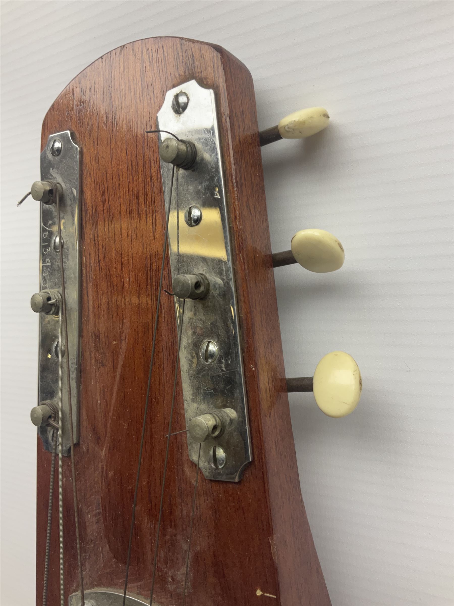 Early 1960s lap steel electric guitar with mahogany body and Plato pick-up, L81.5cm
