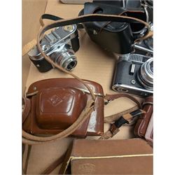 Eight film cameras, including Voigtlander Vito B, Vitoret DR, Voigtlander Vito CD, Beirette, Paxette and Agfa examples