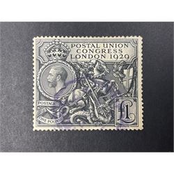 Great Britain King George V 1929 Postal Union Congress one pound stamp, used

