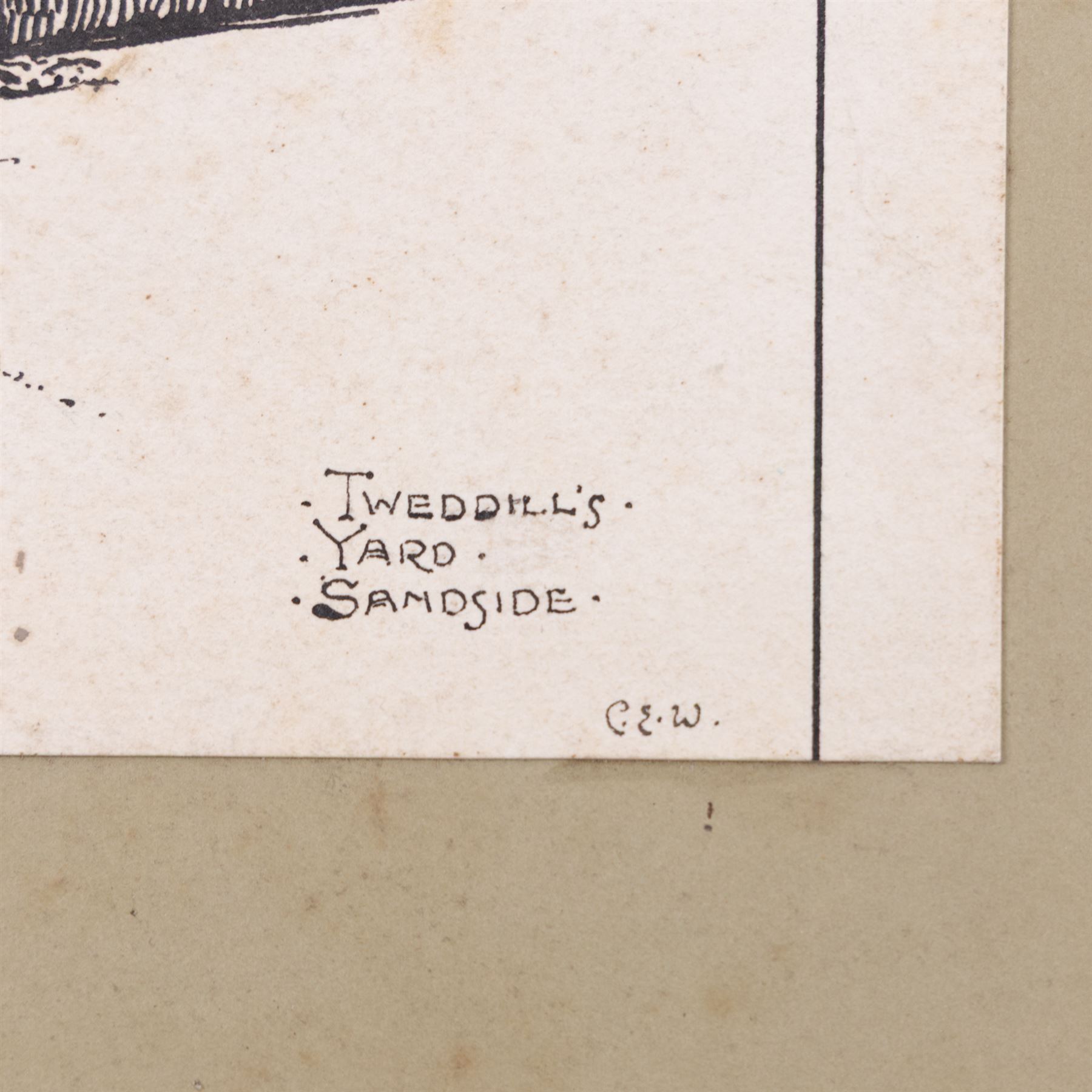 Harry Wanless (British c1872-1934): 'Scarborough' Harbour by Moonlight, watercolour signed with ESK (Kensington School) blind stamp, titled and dated 1895 verso 16cm x 21cm; Charles Edward Wanless (circa 1875-1938), 'Tweddill's Yard Sandside' Scarborough, pen and ink signed with initials and titled 27cm x 21cm and two original photographs by the artist (unframed) (4)
Provenance: private collection purchased 'Wanless Family Studio Sale' David Duggleby 15th June 2009 Lots 16 & 29