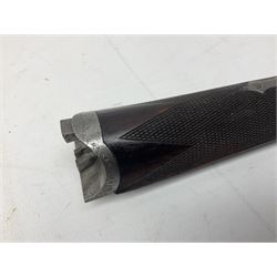 W.W. Greener 12-bore side-by-side double barrel non-ejector shotgun, with 76cm barrels, side safety, engraved lock, figured walnut stock with chequered grip and fore-end, no.33408, 120.5cm overall; in fitted canvas covered case with tools and accessories including .22 12-bore dog training device. SHOTGUN CERTIFICATE REQUIRED.