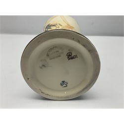 Moorcroft Cornflower pattern vase with fluted rim, by Anji Davenport, with impressed and printed mark beneath 