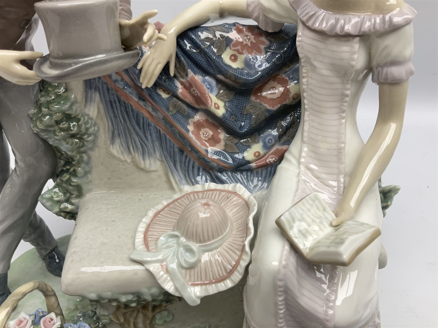 Lladro figure, Will You Marry Me, modelled as a courting couple on a
