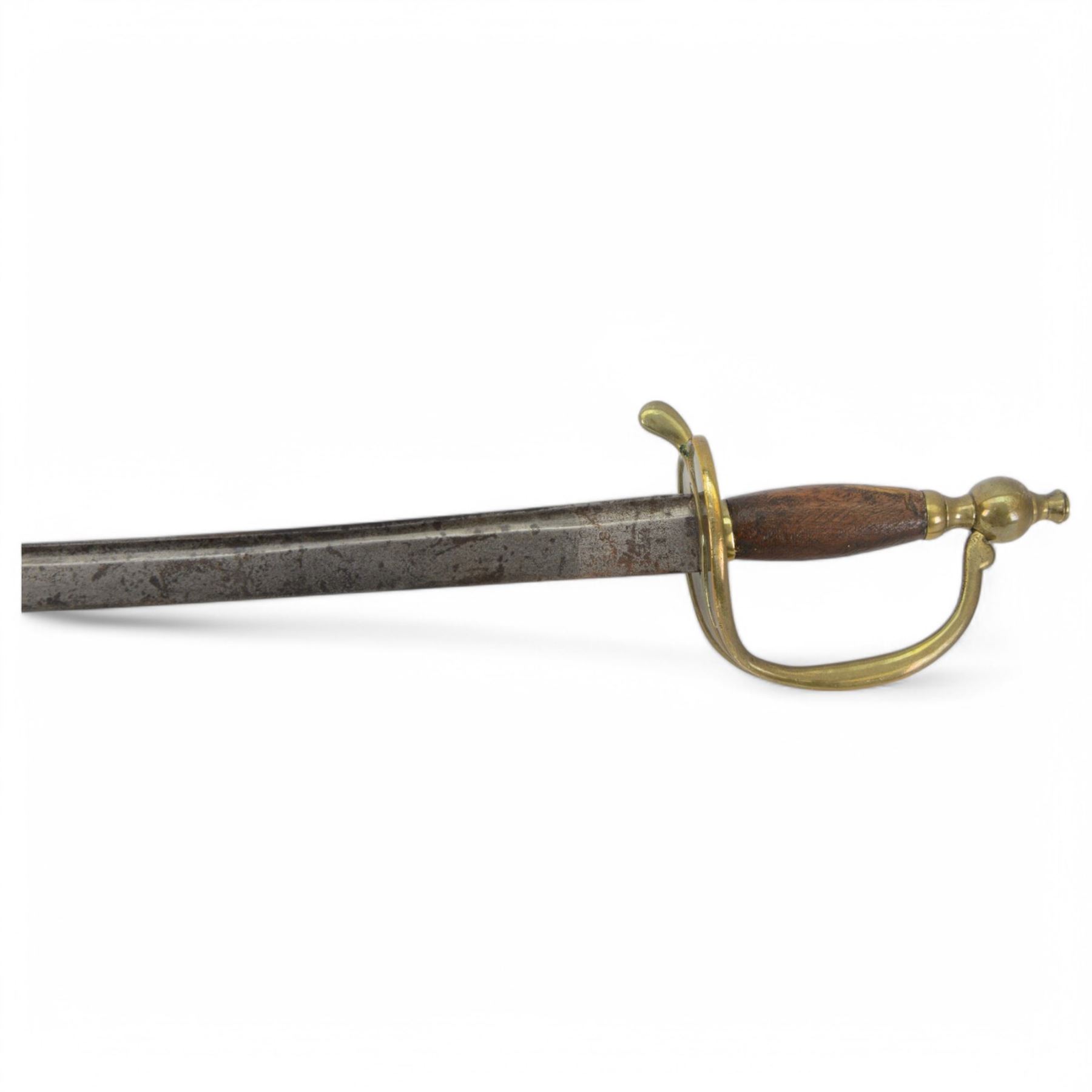 African Sudanese side-arm dagger with brass handle with cross detail, in leather scabbard, together with a collection of swords 