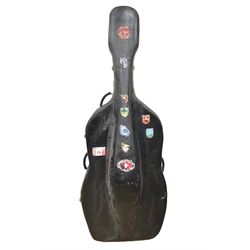 Velvet lined fibreglass double bass case H200cm - THIS LOT IS TO BE COLLECTED BY APPOINTMENT FROM DUGGLEBY STORAGE, GREAT HILL, EASTFIELD, SCARBOROUGH, YO11 3TX