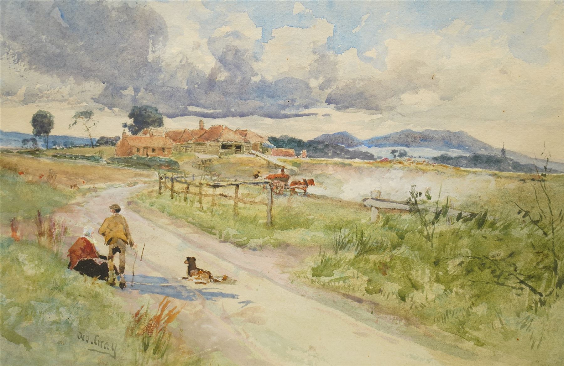 George Gray (Scottish 1880-1940): 'Old Tileworks', watercolour signed 24cm x 36cm