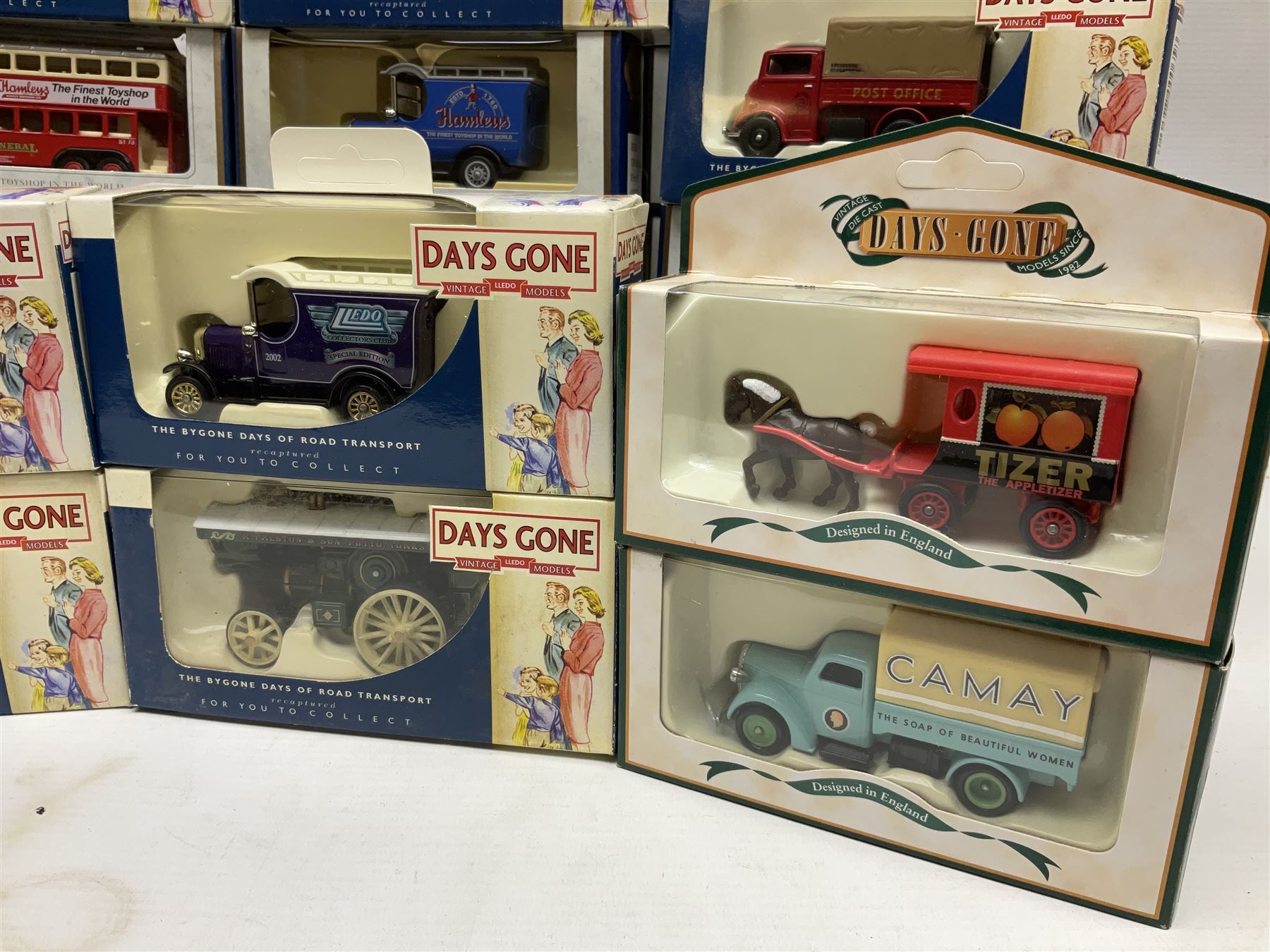 Collection of Days Gone/ Lledo die-cast models including eighteen The Bygone Days of Road Transport, twenty-three Days Gone and twenty-one Hamleys, all boxed (62)