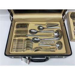 Swiss Besteckkoffer Anastacia Edelstahl canteen of Cutlery, housed in original briefcase, with paperwork