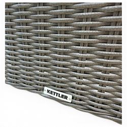 Kettler - Palma rattan garden reclining lounger chair, of high-back and square form with reclining and extending foot-rest function, with loose seat cushions and protective cover