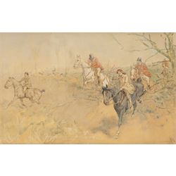Nathaniel Hughes John Baird (British 1865-1936): Winter Hunting Scene, watercolour signed ...