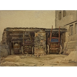 Fred Lawson (British 1888-1968): Dales Cart-shed, watercolour signed 27cm x 36cm