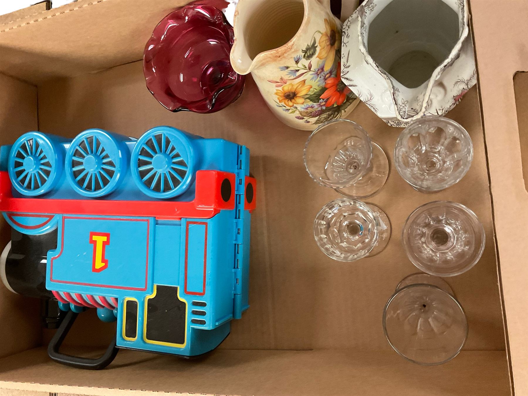 Jose Ferrer El. Primo Guitar, together with Thomas the Tank engine storage box, glass etc  