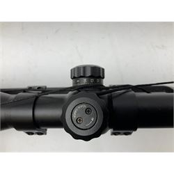 Stoegar .177 air rifle with break barrel action, 3 x 9 telescopic sight and fully integrated sound moderated barrel, no visible serial number, L109cm; in Stoeger lined gun sling