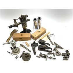 An F Lorch watchmakers lathe, together with other watchmakers accessories. 