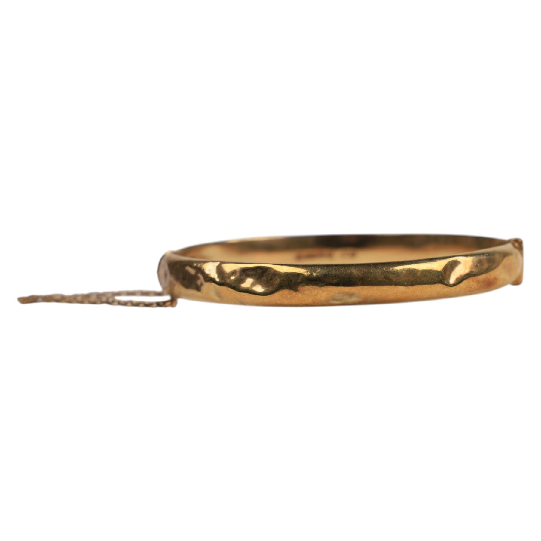 9ct gold hinged bangle, hallmarked