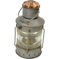 Pair of 20th Century Port and Starboard copper ship lanterns, together with Simpson Lawrence copper ships lamp with brass plaque and Ankerlight lantern