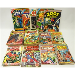 Collection of Marvel Bronze age comics, titles include The Avengers and The Savage Sword #120-122, 125-132, 135-137, 139-141, 145, 147 & 148, 1973 Captain Marvel #28, The New Captain Marvel #32-34, 35, 38 & 42, Amazing Adventures featuring Killraven Warrior of The Worlds #30 & #31, Savage Sword of Conan #1, 4, 6, 7, 9-11, 13, 15, 16 & 18, Astonishing Tales Deathlok The Demolisher #25, 26, 28 & 30, Captain Britain Summer Special, five Marvel Treasury Edition Doctor Strange, The Mighty Thor, Conan The Barbarian, Giant Superhero Holiday Grab-Bag, 2001 A Space Odyssey and other later comics (62)  