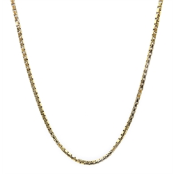  Gold box link chain necklace, hallmarked 9ct, approx 8.9gm  