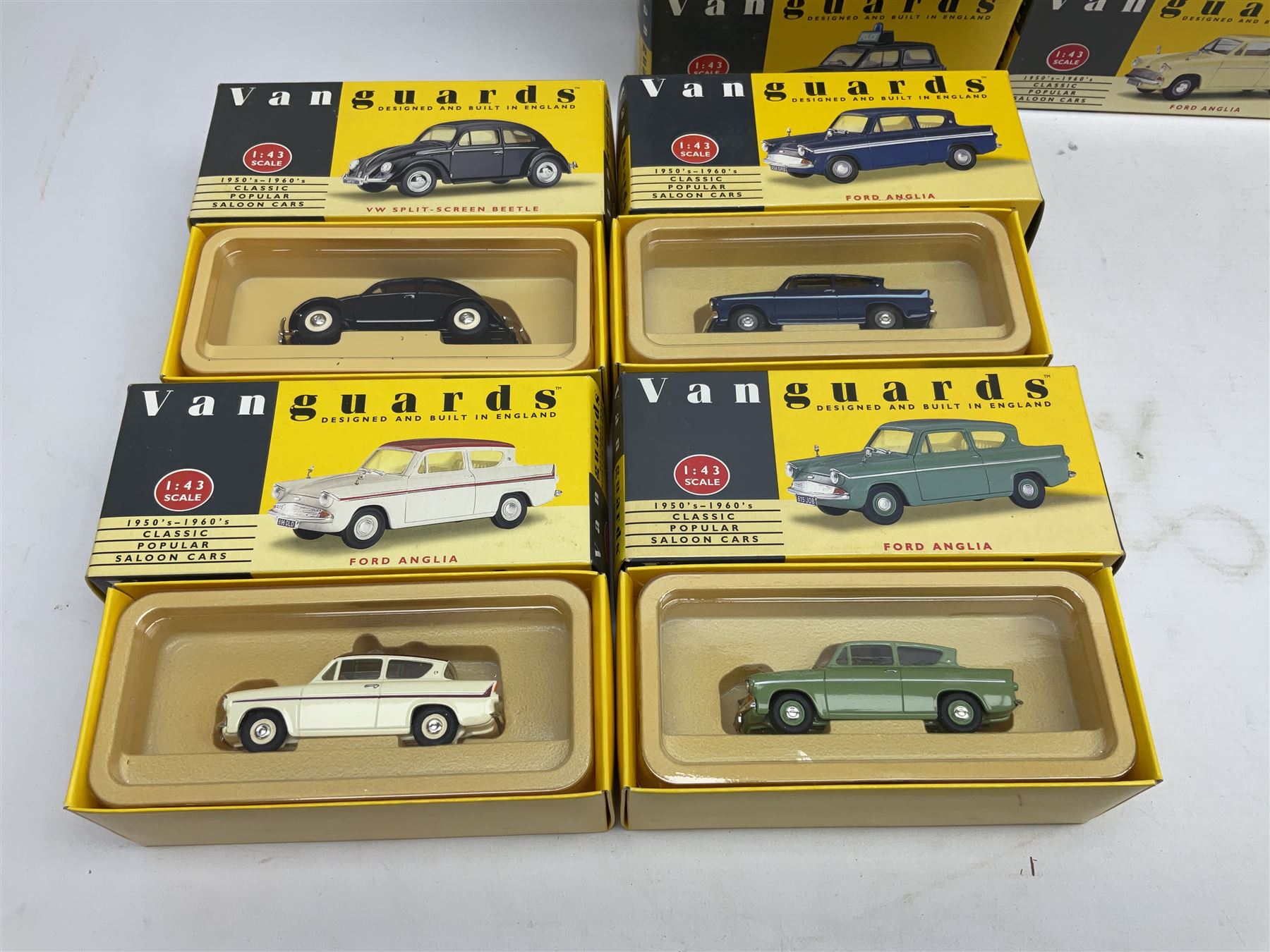 Twenty-five Lledo Vanguards 1:43 scale 1950s-1960s Classic Popular Saloon Cars die-cast models, all boxed (25)