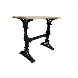 'Sheffield Bar Fitters' Caskell & Chambers Ltd. - walnut and cast iron table 