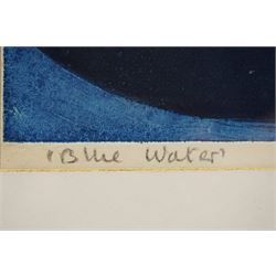 John Brunsdon ARCA (British 1933-2014): 'Blue Water', limited edition coloured etching signed titled and numbered 41/50 in pencil 45cm x 61.5cm