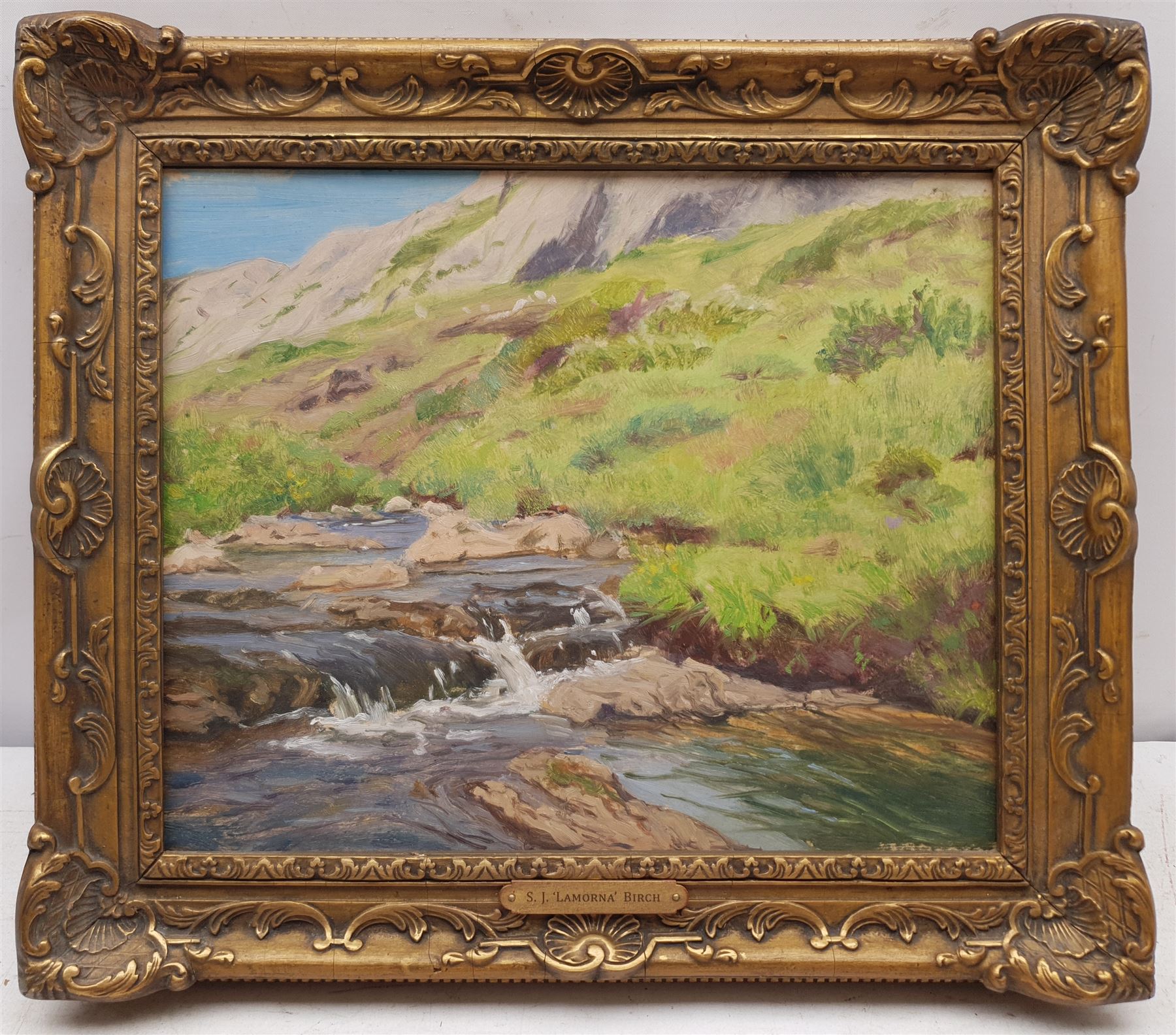 Circle of Samuel John 'Lamorna' Birch (British 1869-1955): A Mountain Stream, oil on board unsigned 24cm x 29cm